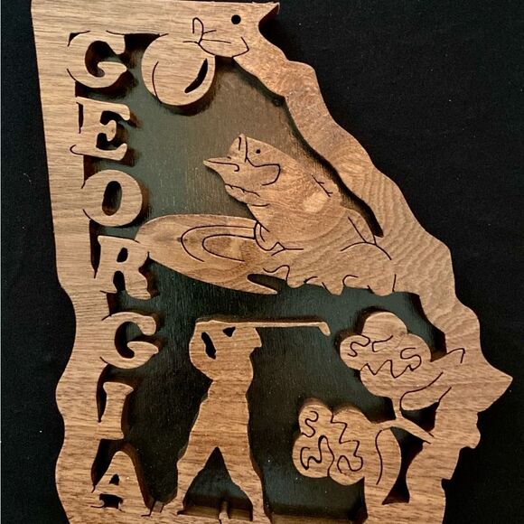 Handcrafted Wooden GEORGIA State
Plaque - Custom State Wall Art - Great Gift! - Picture 1 of 3